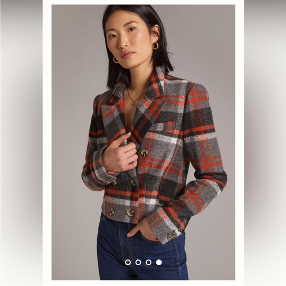 🧡Favorite Daughter Orange and Black Plaid Blazer🧡 - Picture 2 of 11